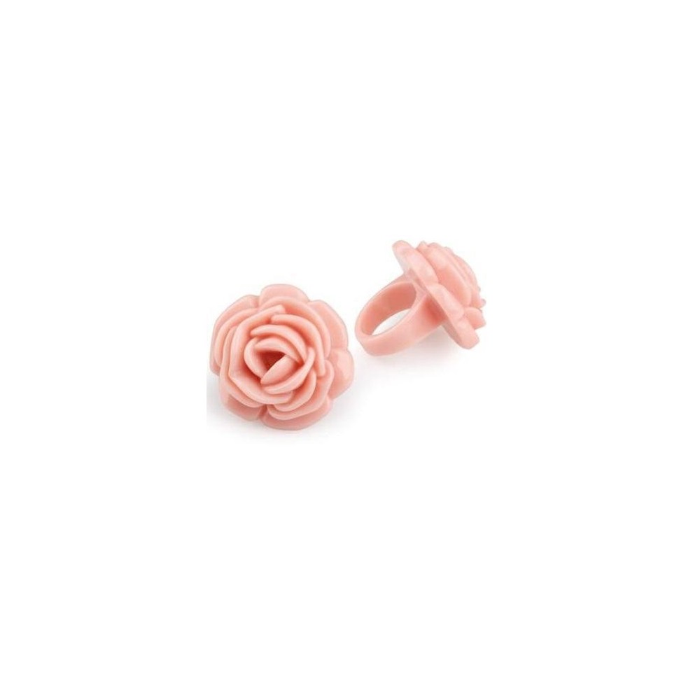 ANELLO CON ROSA SALMONE D3.3X3